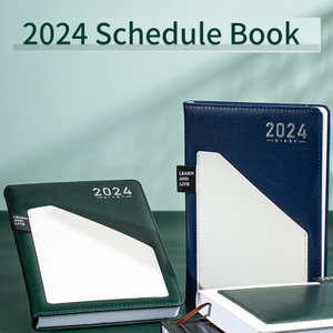 2024 Schedule Notebook With Front Insert Pocket and Pen Holder, Daily Organizer Planner Work Calendar Schedule to Achieve Goals