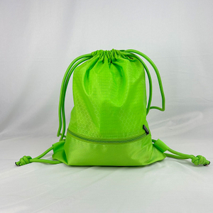 Waterproof Gym Drawstring Backpack Bag With Front Zipper Pocket and Inner Zipper Pouch, Honeycomb Pattern Sports Cinch String Bag