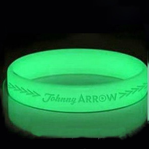 Print Debossed Glow In Dark Silicone Wristbands