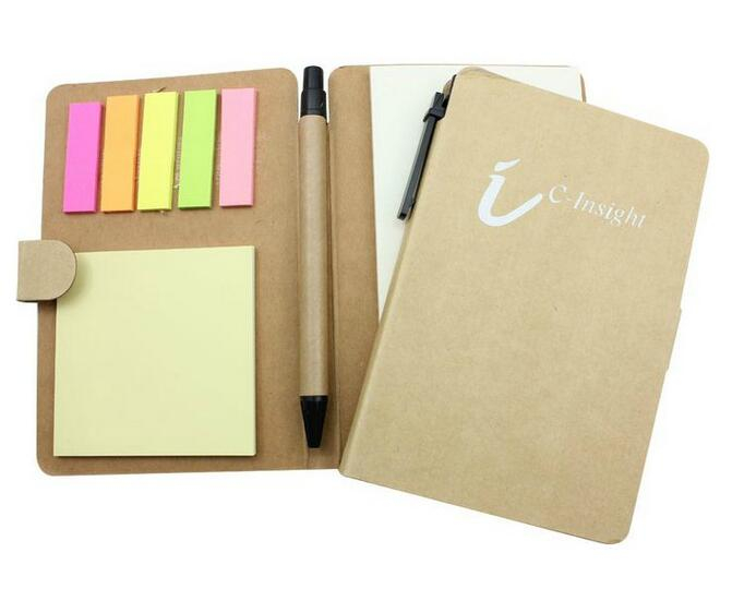 Personalized Recycled Note Book with Sticky Flags & Pen