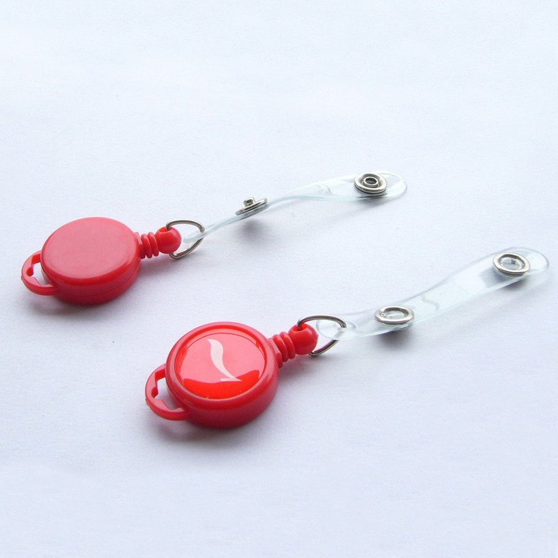 Custom Badge Reel with Clear Vinyl Strap and Belt Clip