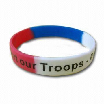 Custom Silkscreen Segmented Awareness Silicone Bracelets