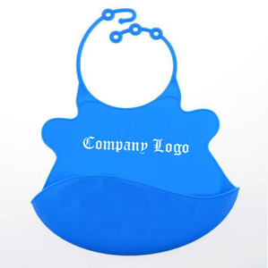 Imprinted Washable Roll Up Silicone Baby Bibs