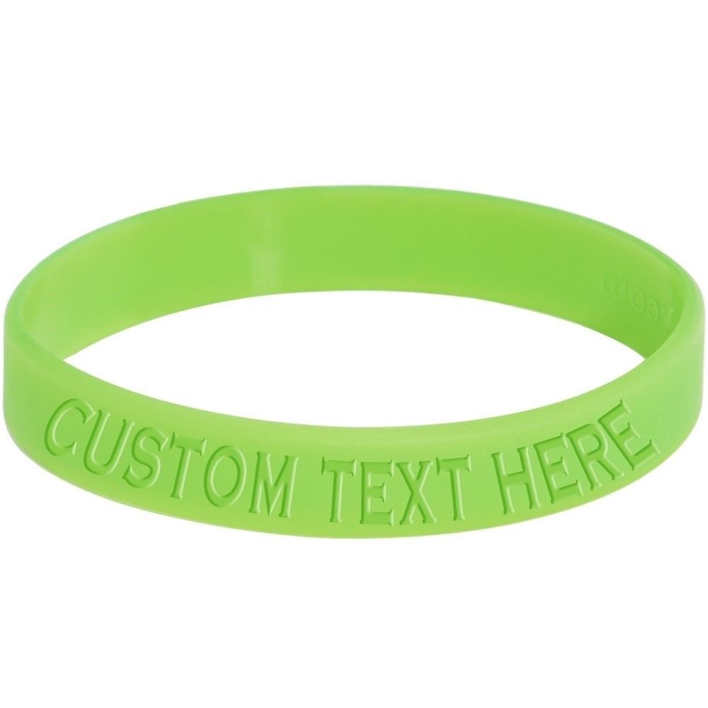 Print Debossed Glow In Dark Silicone Wristbands