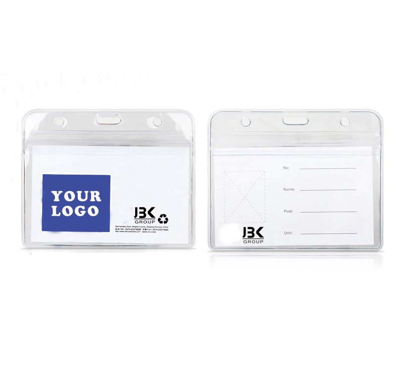 Imprinted Horizontal Resealable Badge Holder
