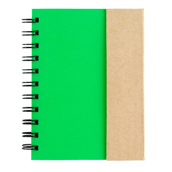 Spiral Notebook With Sticky Notes Flags And Paper Pen