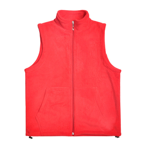 Unisex Polar Fleece Zip Vest Outerwear with Pockets, Warm Sleeveless Coat Vest for Fall & Winter