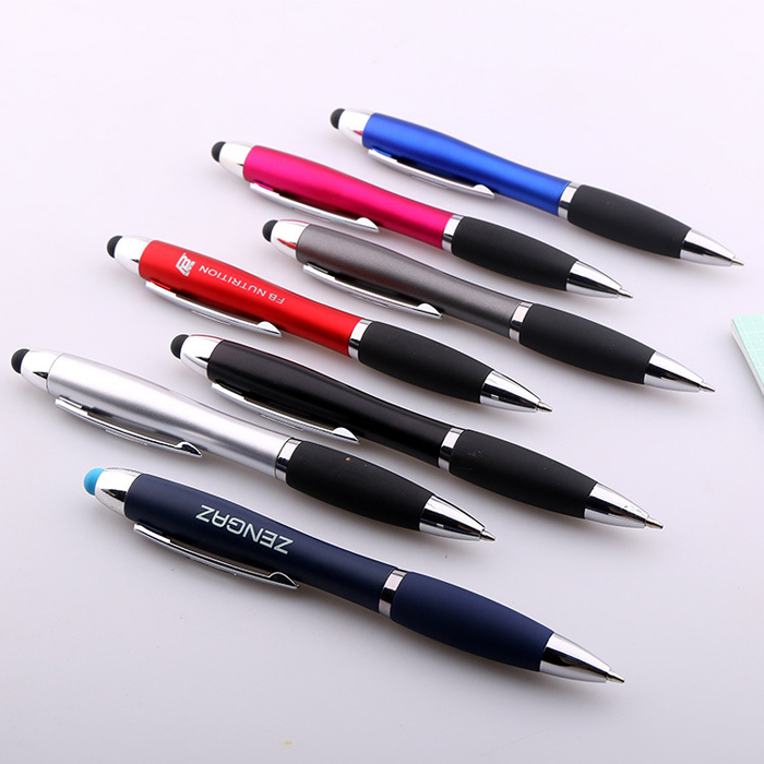 Stylus Ballpoint Pen Logo LED Flashlight Touch Screen Ad Gift Pen