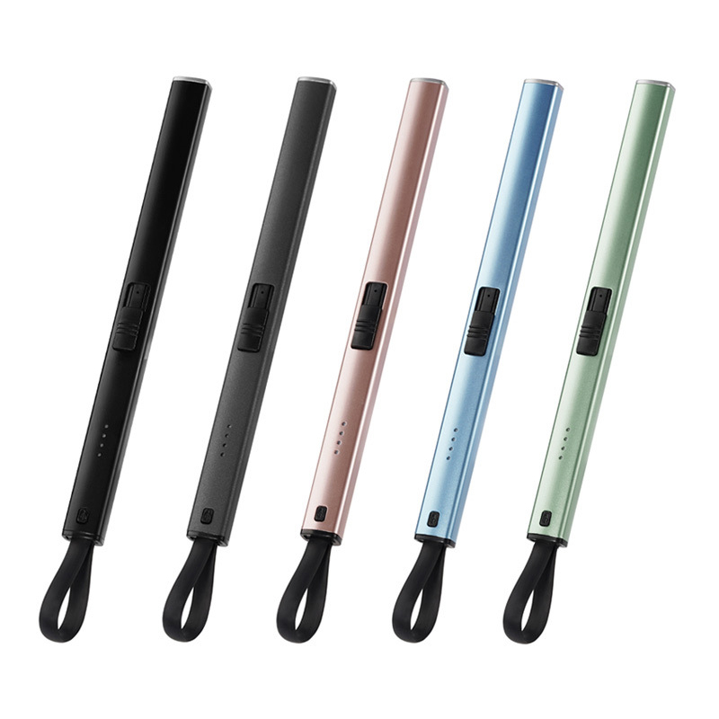 Windproof Flameless USB Rechargeable Arc Lighter with Safety Lock for Candle BBQ Camping Fireworks