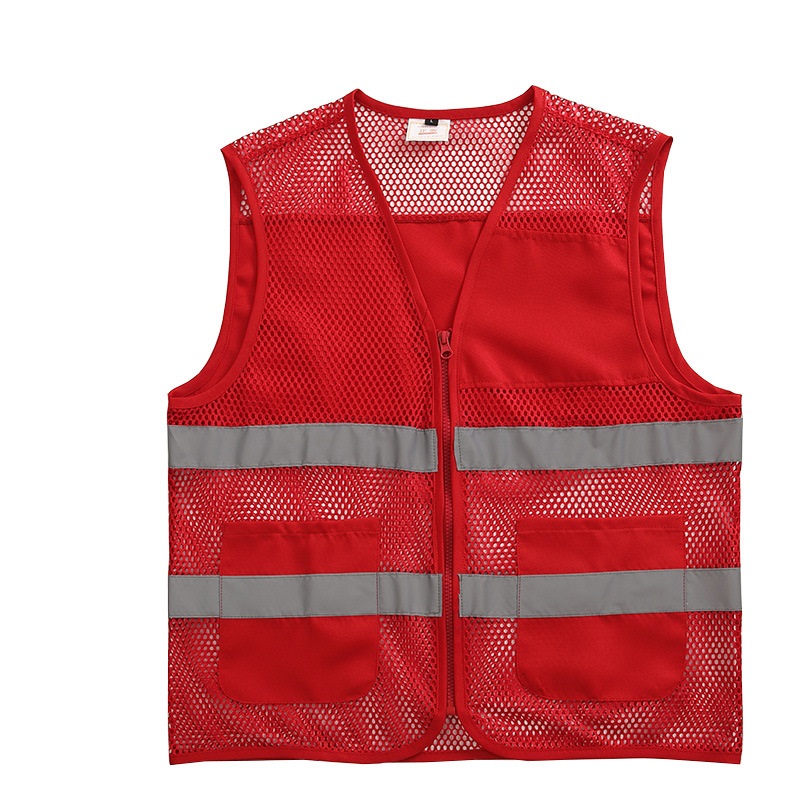 Unisex Volunteer Vest Safety Reflective Running Cycling Mesh Enhanced Visibility Multi-Pocket Vest