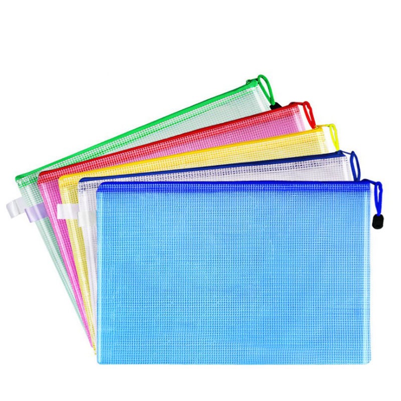 Mesh Zipper Pouch Zipper Puzzle Bag for Organizing Storage, Letter Zipper File Bags for School, Board Games and Office Supplies