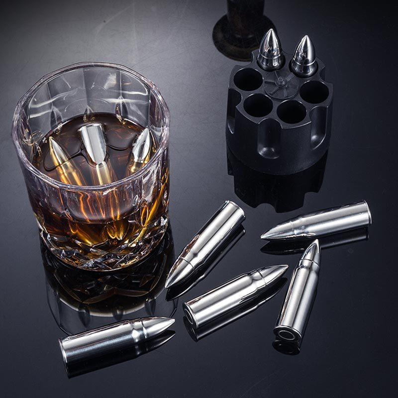 Whiskey Stones Bullets Stainless Steel Chillers Large Reusable Chilling Ice Cube