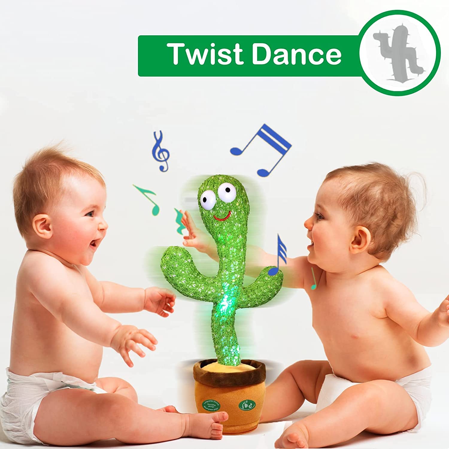Kids Dancing Talking Sunny Cactus Toys for Baby Boys and Girls Electronic Plush Toy Singing Record & Repeating What You Say