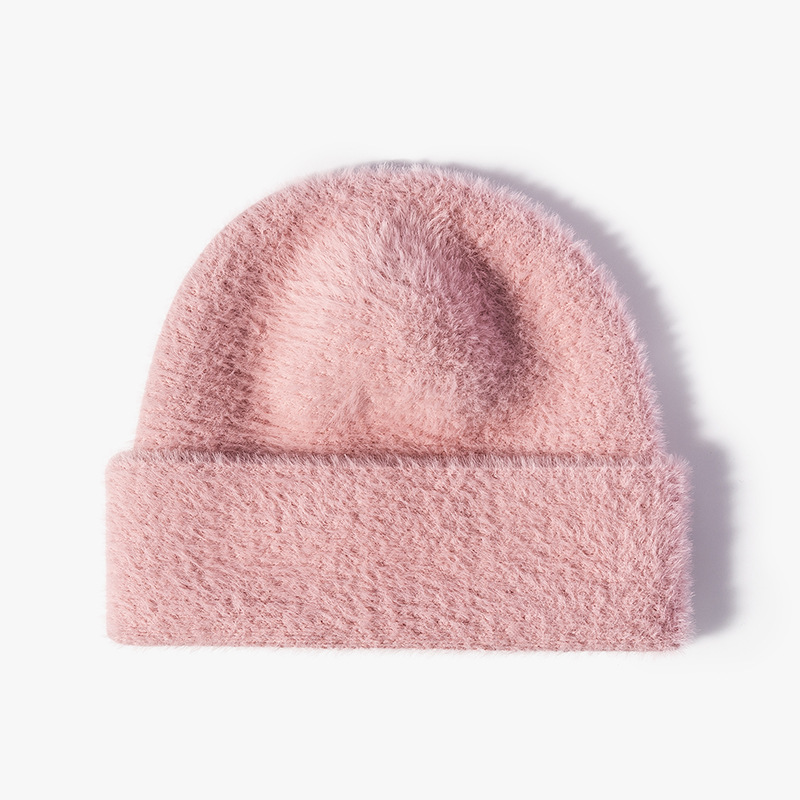 Winter Women Warm Faux Fur Knit Thick Soft Fuzzy Beanie Hat