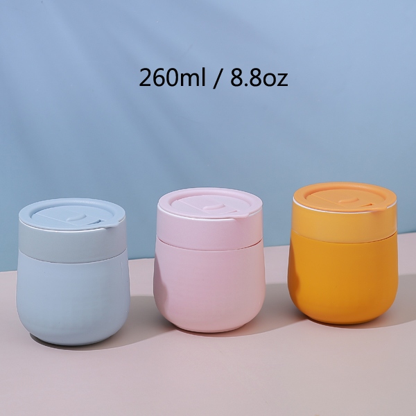 Ceramic Travel Coffe Mug Tumbler With Splash Proof Mug Lid