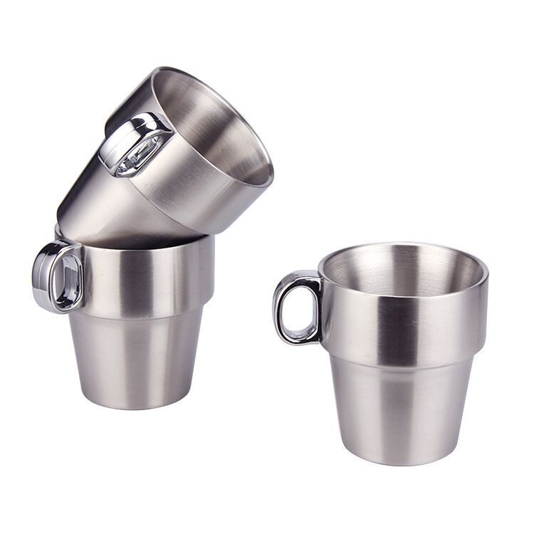 Stainless Steel Insulated Cup 10 oz Small Metal Cup Double Wall Insulated Drinking Cups Metal Drinking Glasses