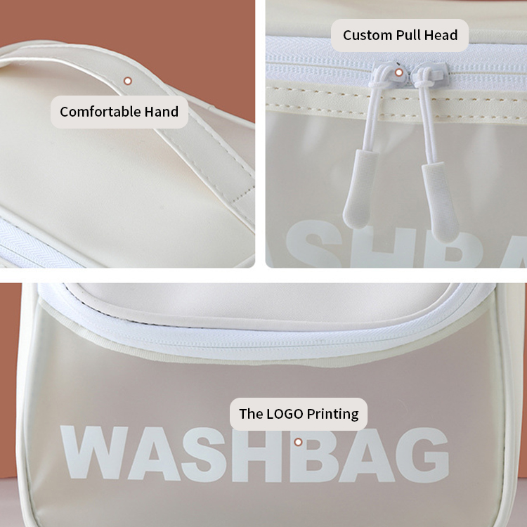 Ins Wind Simple Waterproof Makeup Bag Portable Female Travel Cosmetics Storage Bag Transparent Handbag Large Capacity