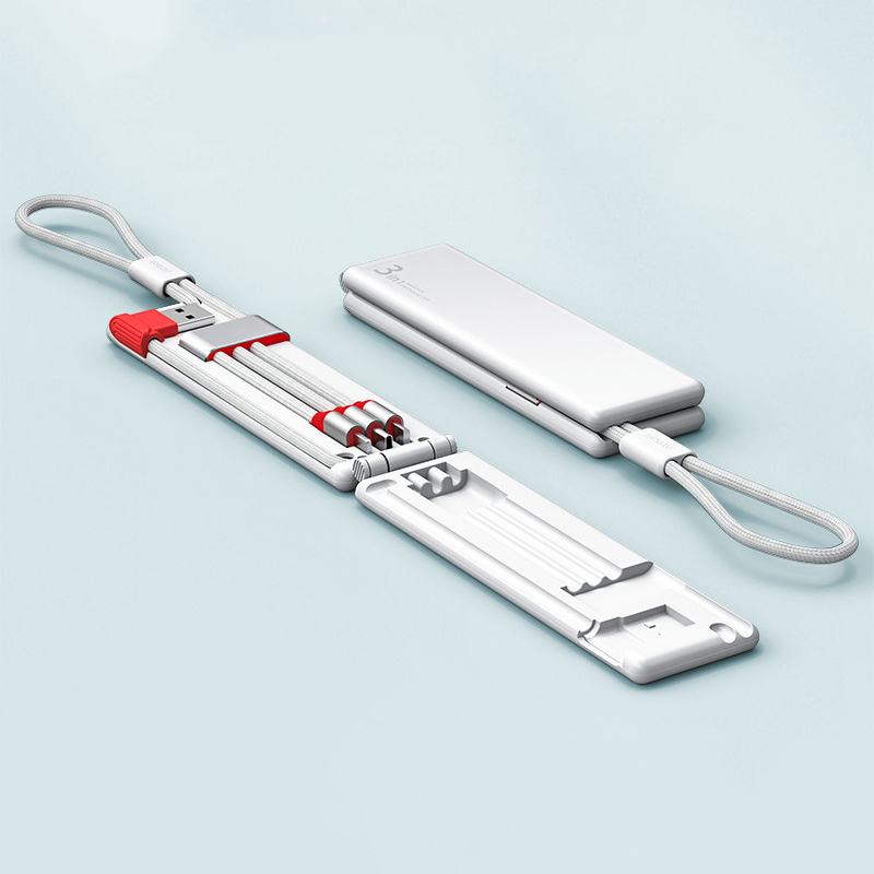 Portable Multi-functional 3-in-1 USB Data Charger Cable 2.1A Fast One Drag Three Charging Cable For Phone