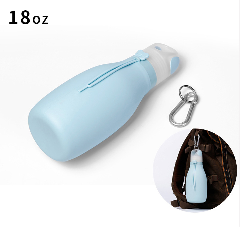 Portable BPA Free Folding Travel Collapsible Silicone Water Bottle