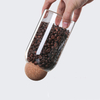 Cork Glass Jar Bottle Nut Coffee Bean Storage Jar Glass Container with Airtight Seal Wooden Lid