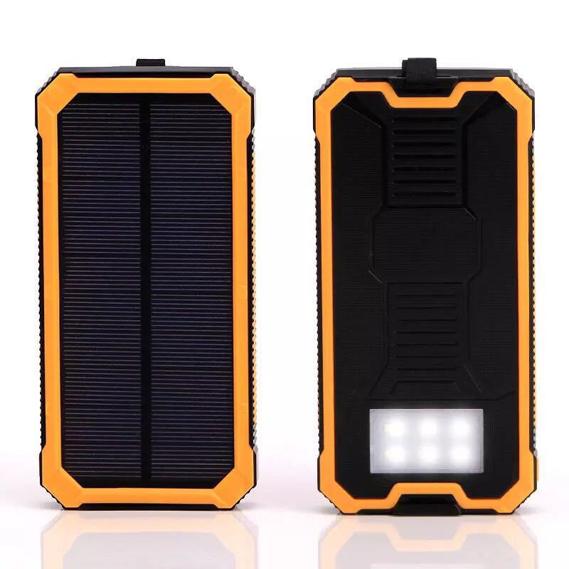 Solar Power Bank Portable Charger 10,000mAh External Battery Pack Solar Panel Charging