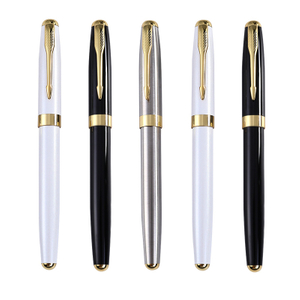 Luxury Metal Ballpoint Pen Signature Black Ink Gel Pens Stationery Business Ballpoint Pens Medium Point