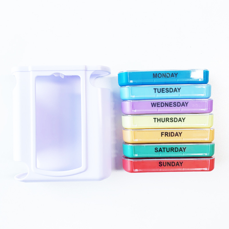 Colored 28 Grids Portable Drawer Moisture-proof Plastic Medicine Box