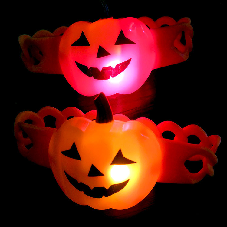 Plastic Halloween Pumpkin Led Bracelet