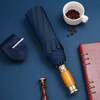 Premium Automatic Windproof Travel Umbrella Wooden Handle Portable Folding Auto Premium Umbrella