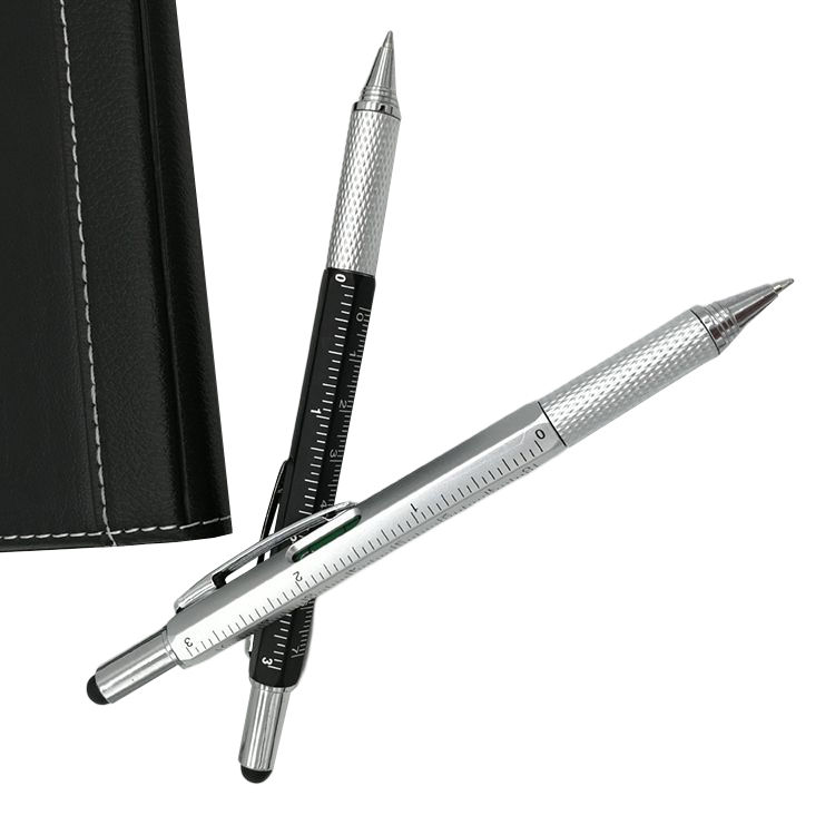 6 in 1 Multifunctional Tool Pen Screwdriver Mobile Phone Touch Screen Level Scale Metal Rod Advertising Promotion Pen