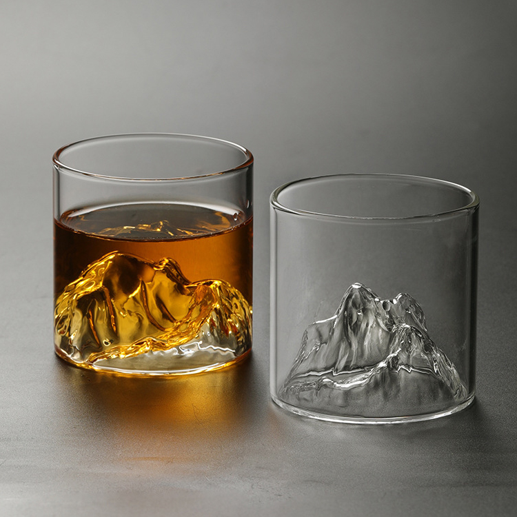 Mountain View Cup Iceberg Glass Cup Creative Cup Green Mountain Cup Shot Glass High Borosilicate Water Cup Tea Cup