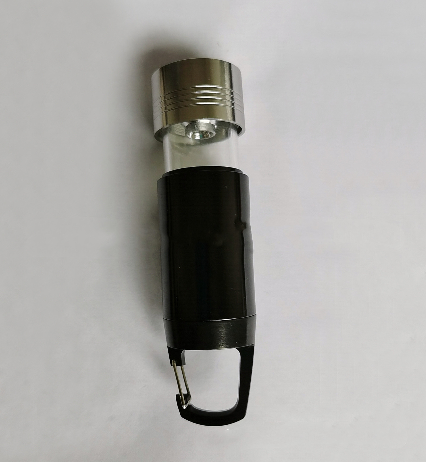 Retractable Mini LED Flashlight with Carabineer Clip