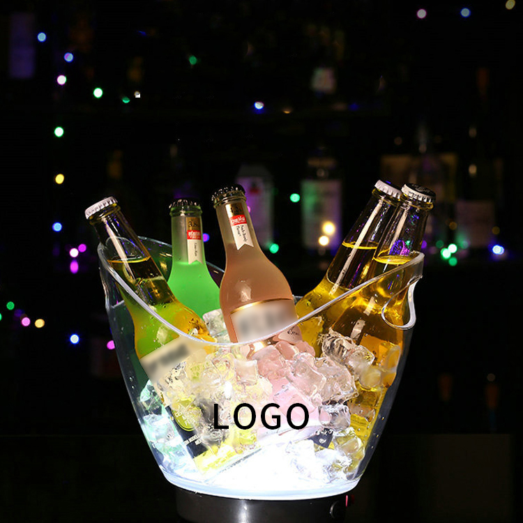 Creative Acrylic LED Light Ice Bucket KTV Bar Party Drink Ice Bucket Transparent Champagne Beer Ice Bucket