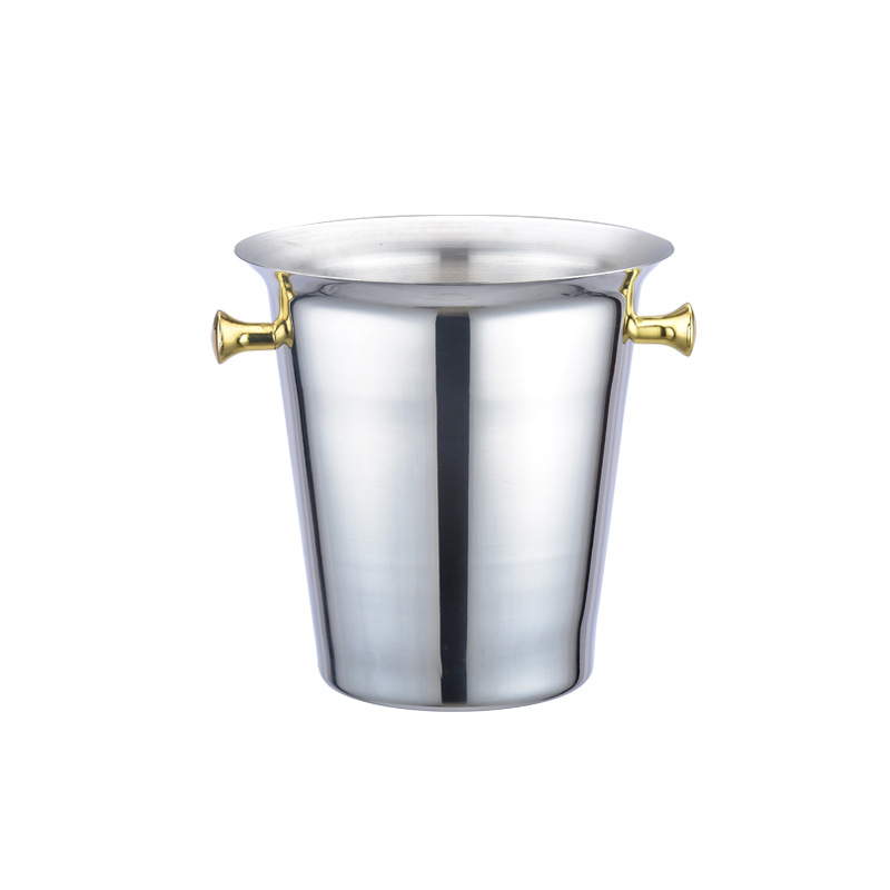 Elegant Stainless Steel (1-2 Bottle) Metal Ice Bucket