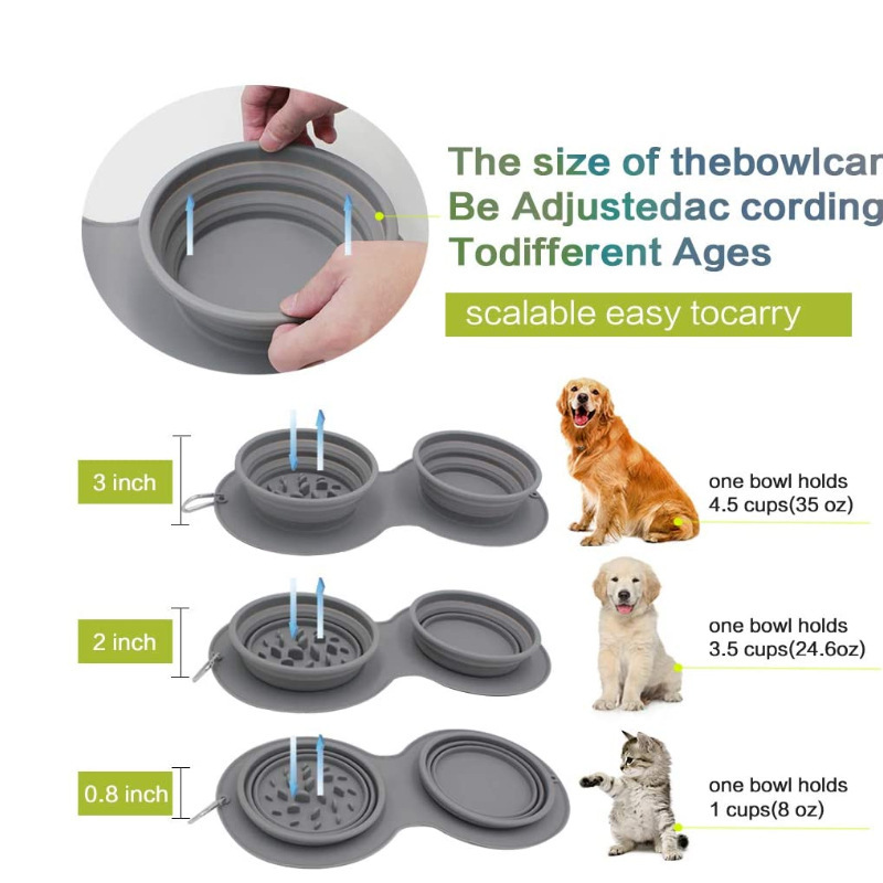 Silicone Slow Feeder Dog Bowls Puppy Food Water Bowls for Cats Pets Small Dogs