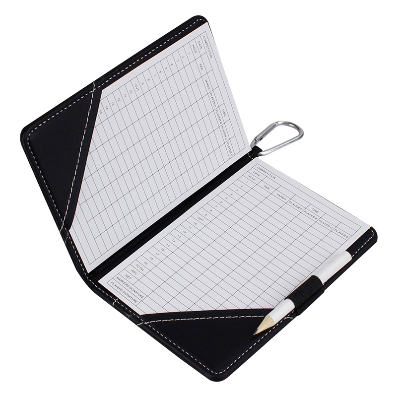 Golf Scorecard Cover PU Leather Yardage Book Holder Statistic and Score Tracking Waterproof Soft Thick Umpire Lineup Card Holder