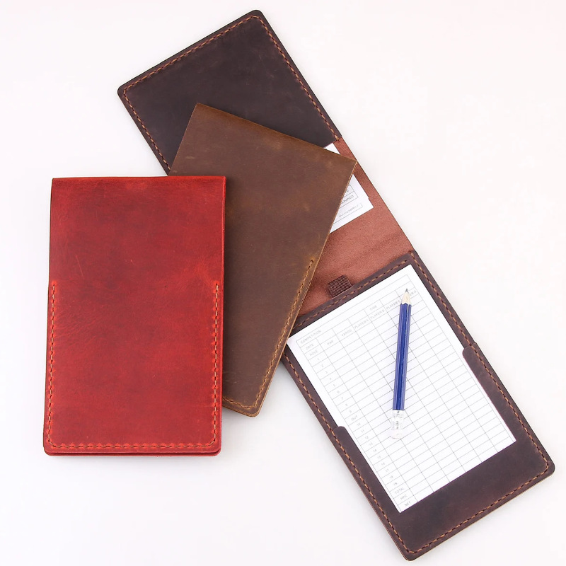 Leather Golf Performance Scorecard Holder Yardage Holder Cover