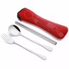 Reusable Flatware Sets Knife Fork Spoon 4Pcs Portable Travel Stainless Steel Tableware Dinnerware with Carrying Case