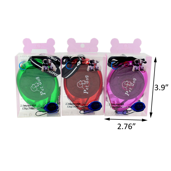Retractable Dog Lead, One Button Break & Lock Extendable Dog Transparent Traction Rope 8.2' Leash for Dog Walking