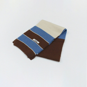 Winter Neutral Colored Striped Scarf Knitted Wool Scarf Preppy Bib
