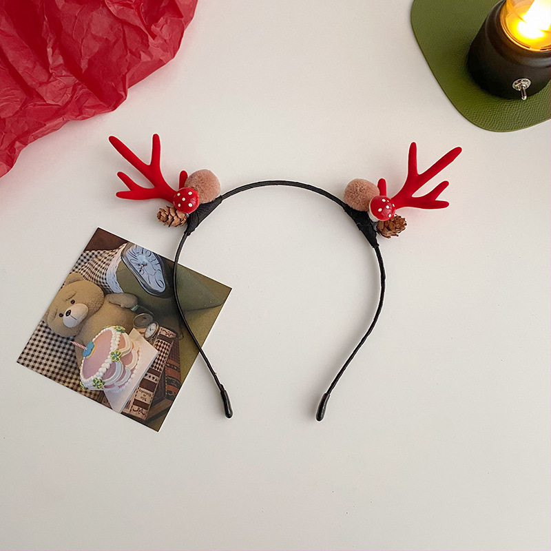 Christmas Antler Headband Hair Hoop Reindeer Antlers Hairbands Hair Accessories Headdress for Christmas Decorations Holiday Party