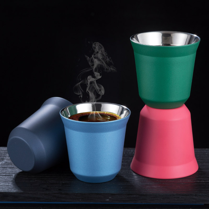 6oz Double Wall Stainless Steel Small Coffee Cup