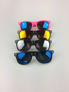 Print Color Mirrored Lenses Sporty Sunglasses