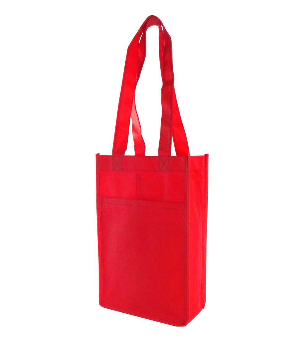 Printed Logo Non-woven Wine Two Bottle Tote Bags 