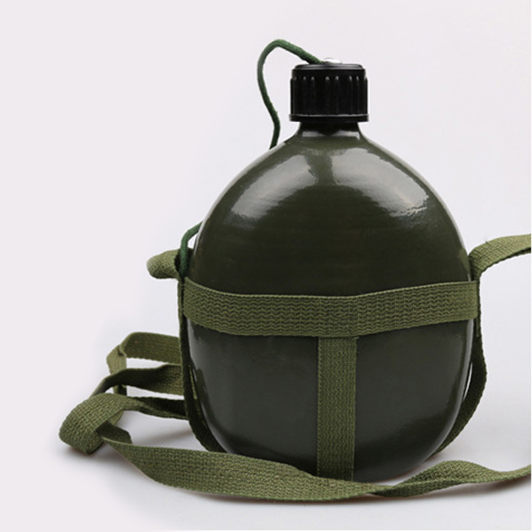 Portable Aluminium Military Army 1.5L Water Bottle 