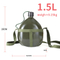 Portable Aluminium Military Army 1.5L Water Bottle 