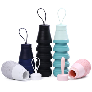 Collapsible Reusable Silicone Foldable Water Bottles Portable Leak Proof Sports Water Bottle