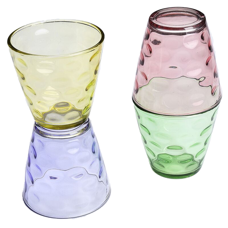 Household Set Of 6 Pieces Color Transparent Water Cup