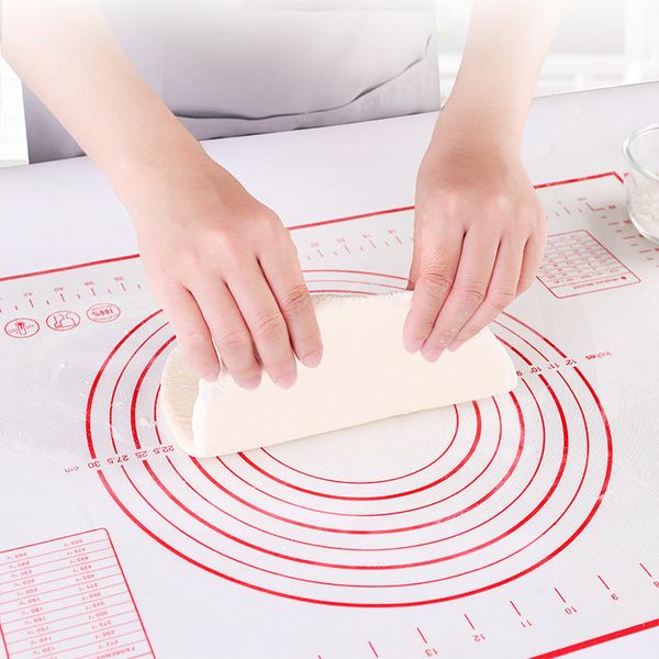 Silicone Pastry Mat Non Slip with Measurement Non-Stick Mat for Fondant, Rolling Dough, Pie Crust, Pizza and Cookies
