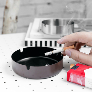 Cigar Ashtray Tabletop Round Stainless Steel Ash Tray Suitable for Cigarette Ash Holder for Home